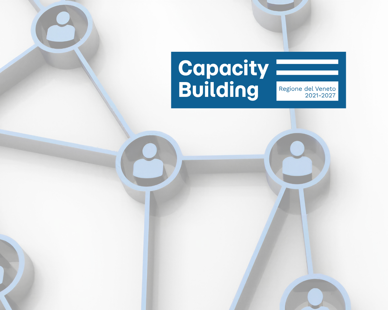 Cover Capacity Building: persone in rete tra loro e logo del Capacity Building in evidenza